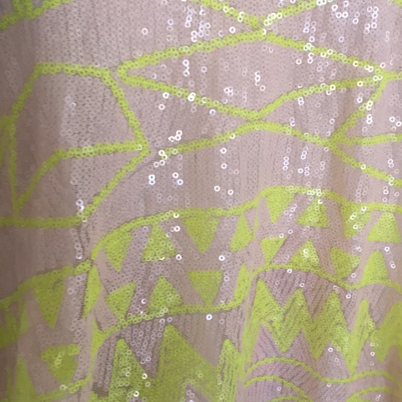 Timing float Razorback yellow/beige sequin top - Picture 2 of 4